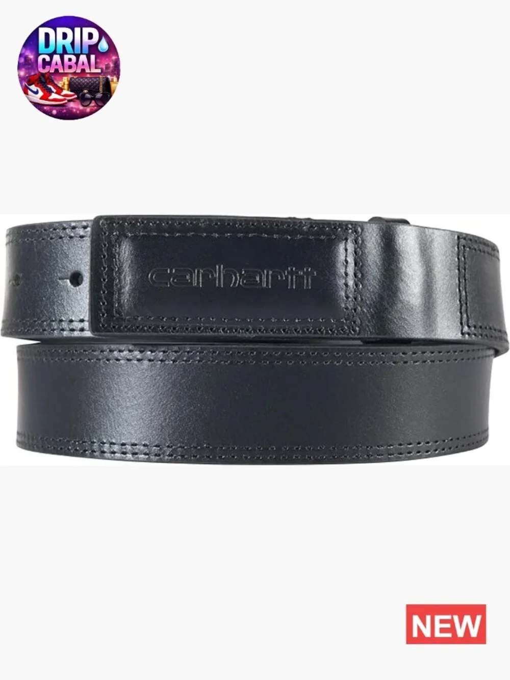 Full-Grain Leather Belt with Scratchless Buckle for Workwear
